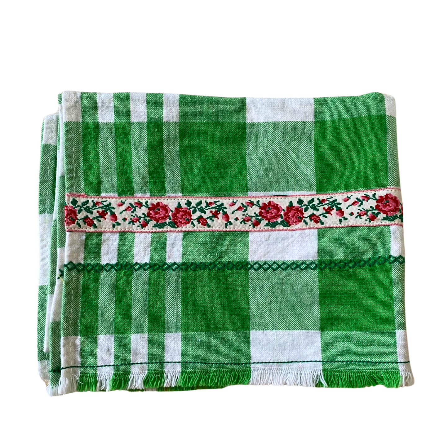Green Plaid with Green Tea Towel