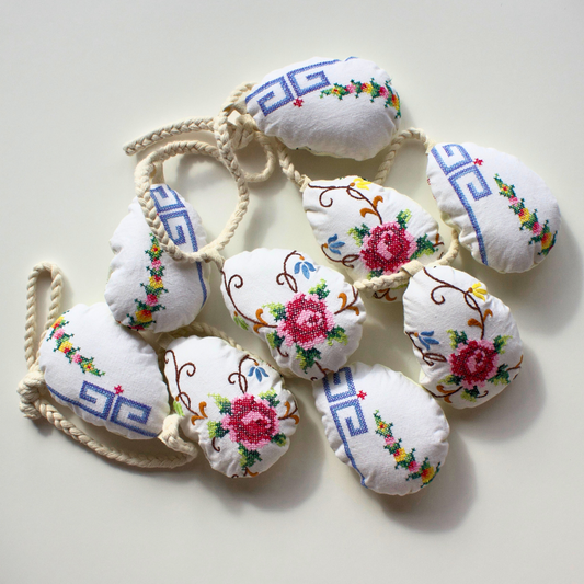 No. 14: Upcycled Pysanka Easter Egg Banner