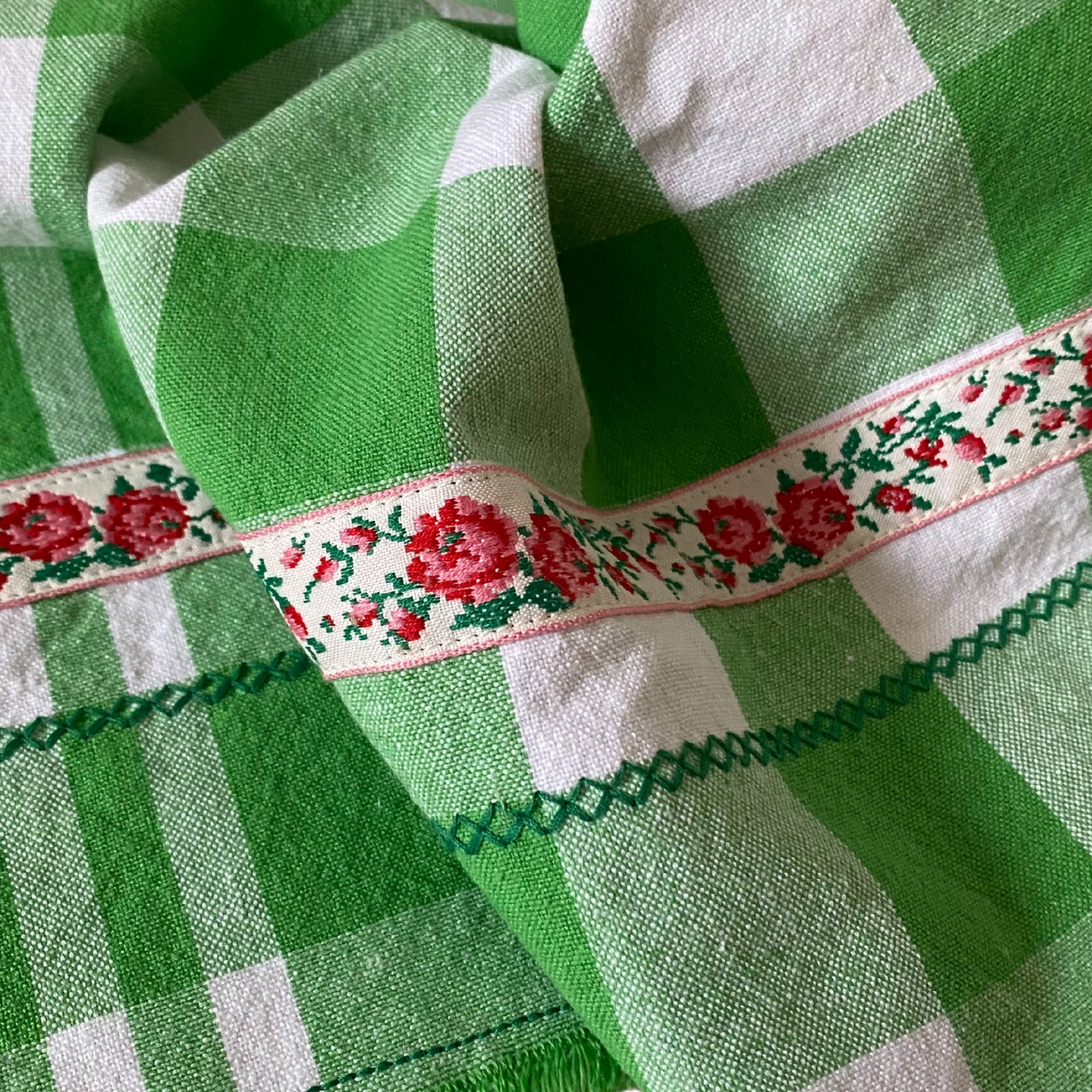 Green Plaid with Green Tea Towel