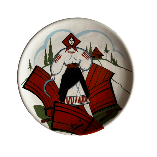 Vintage Ceramic Plate by Wolod (37 cm)