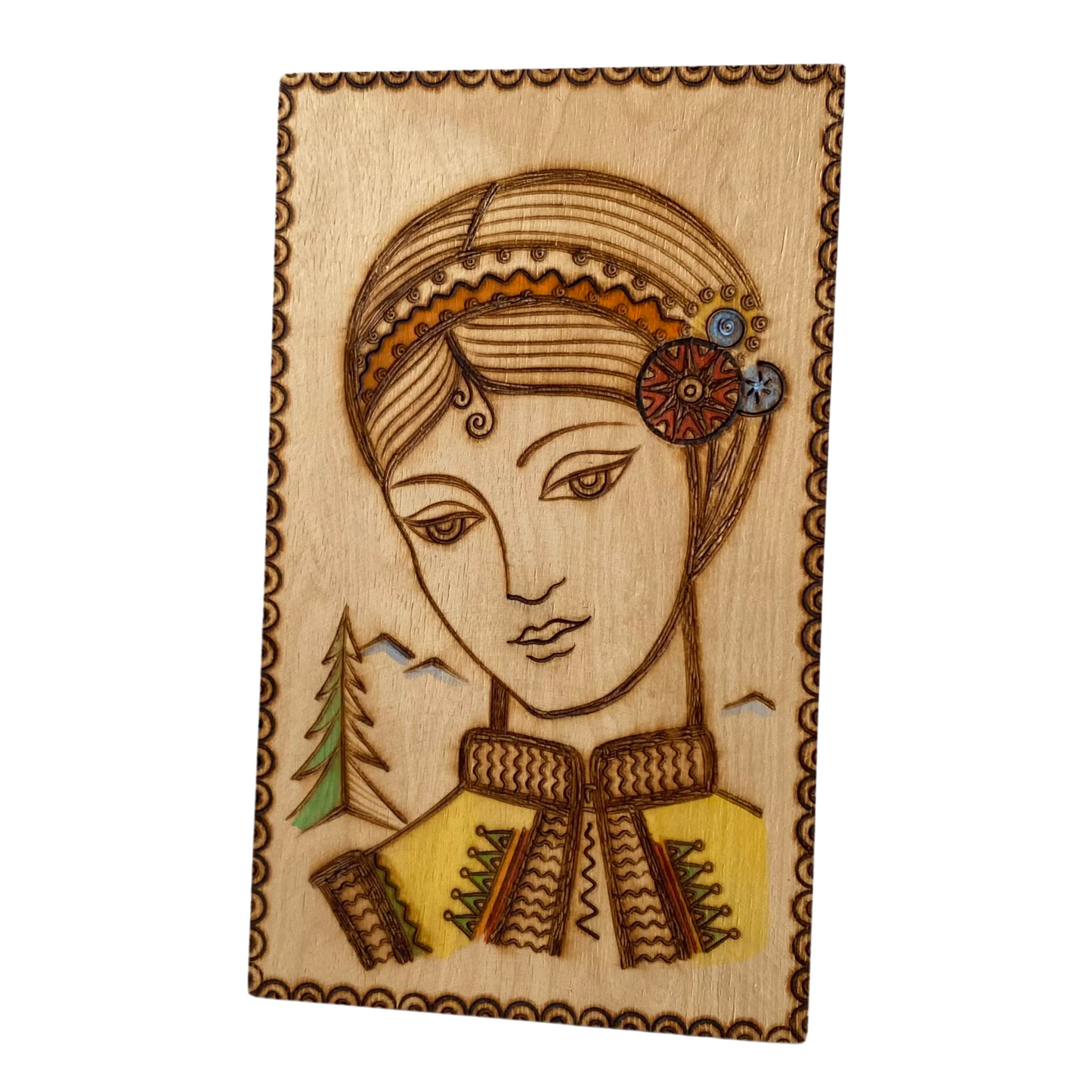 Vintage Hutzul Girl (Wood Burning)