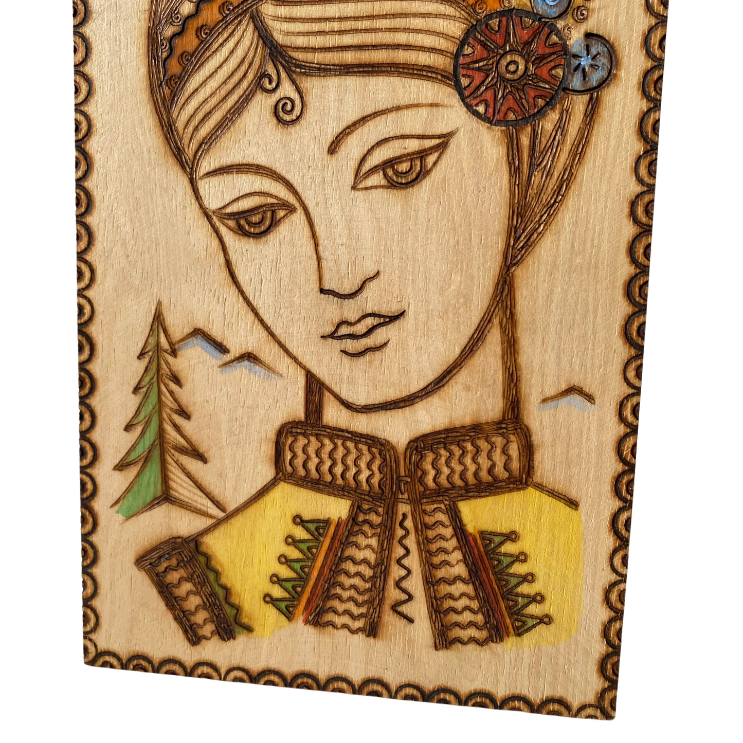 Vintage Hutzul Girl (Wood Burning)