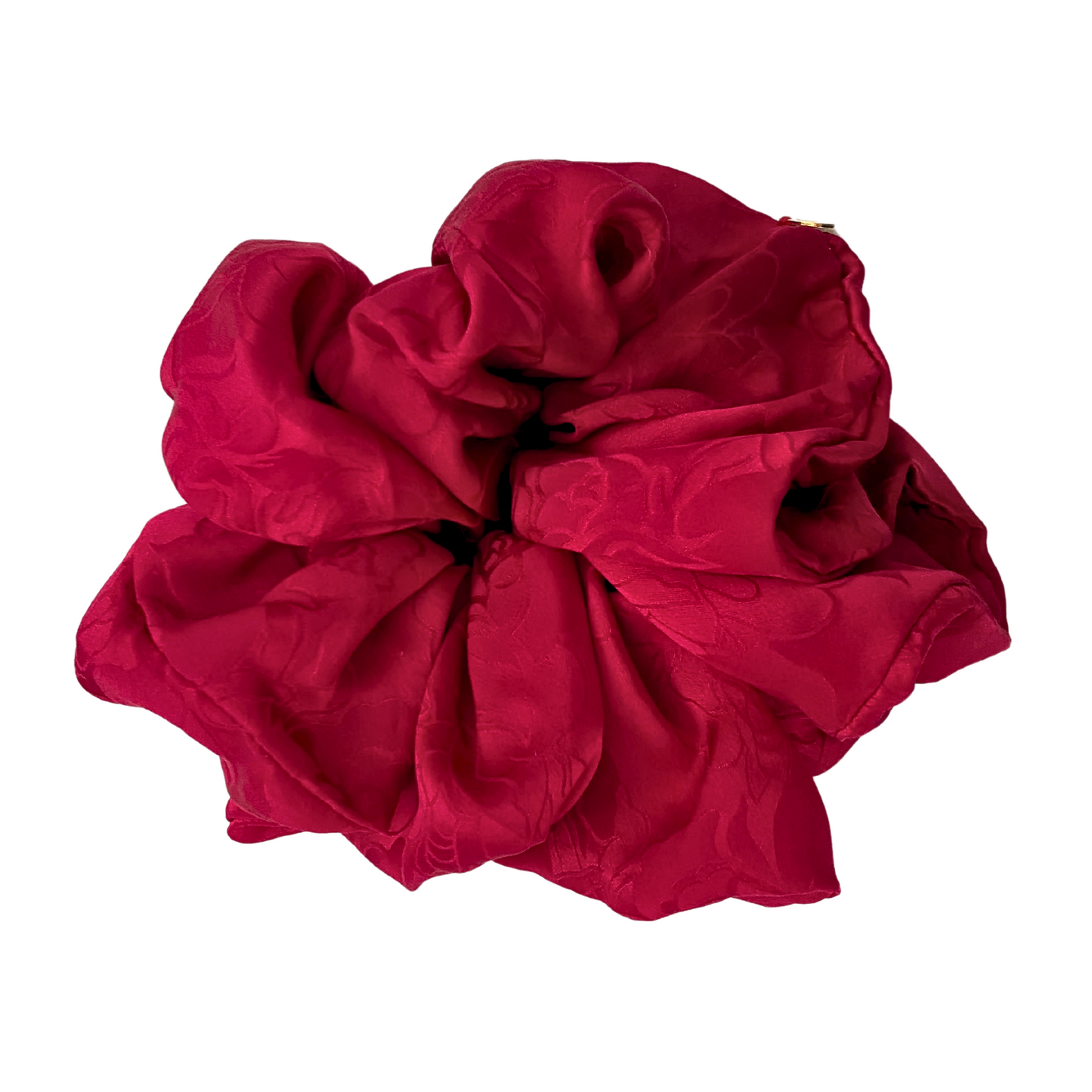 Vintage Red Silk Scrunchie