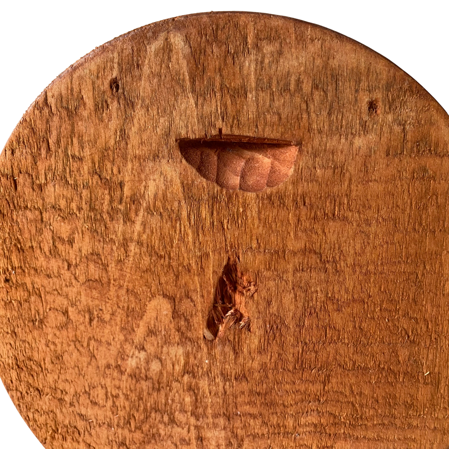 Vintage Round Wood Carving