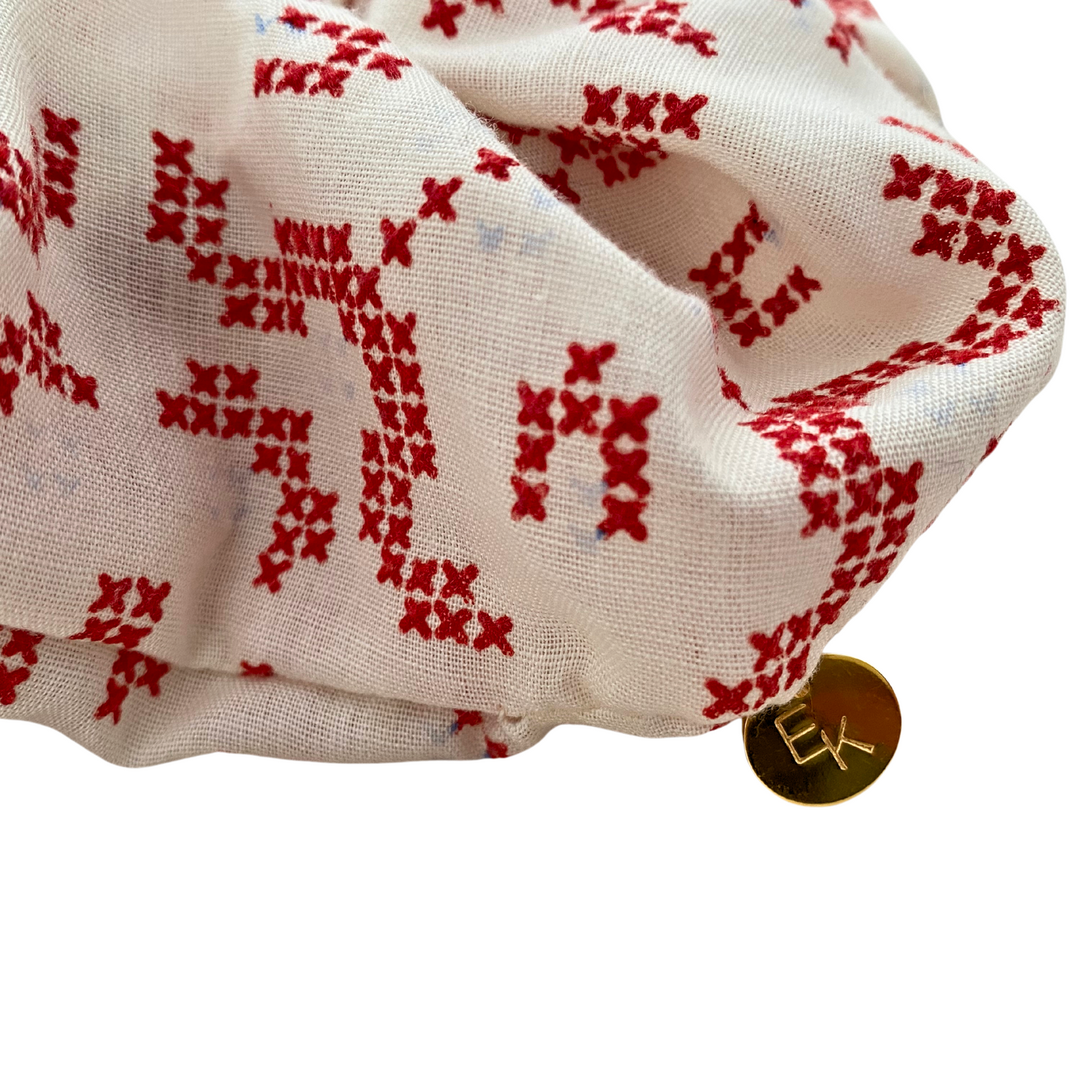 Upcycled Red & White Scrunchie