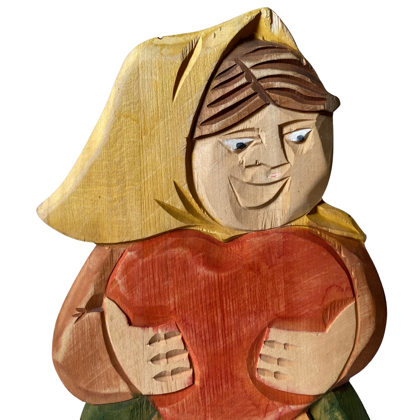 Vintage Baba with Heart Wood Cut