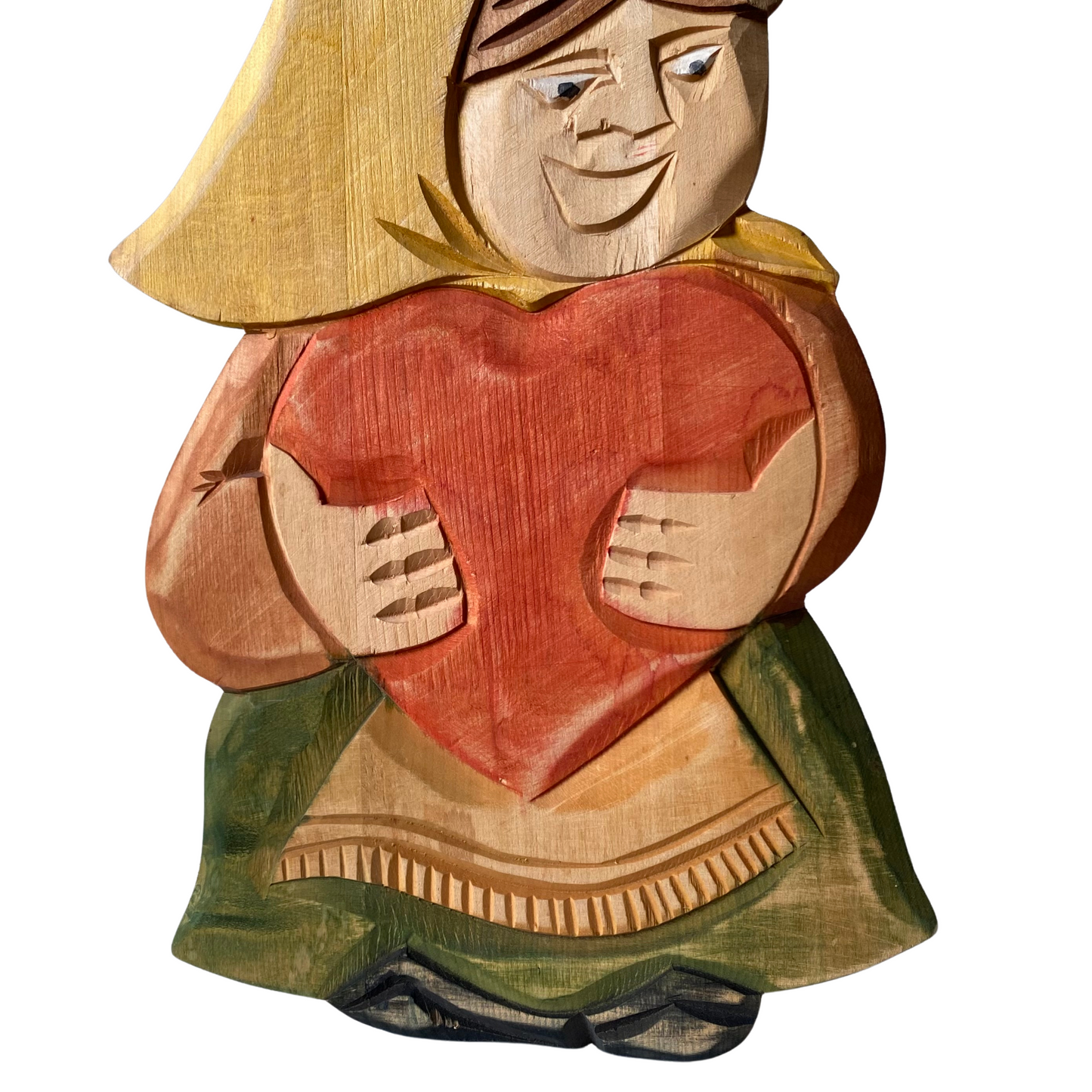 Vintage Baba with Heart Wood Cut