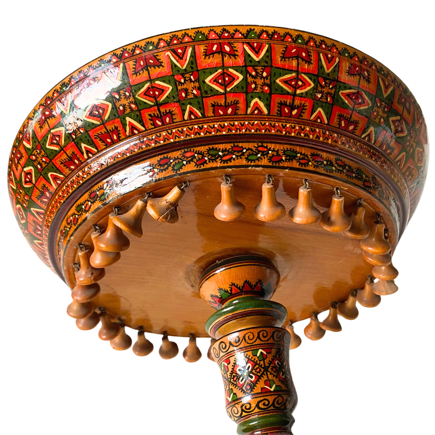 Vintage Wooden Bowl with Pedestal