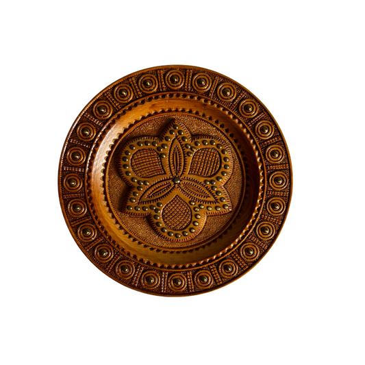 Vintage Wooden Decorative Plate (19 cm)