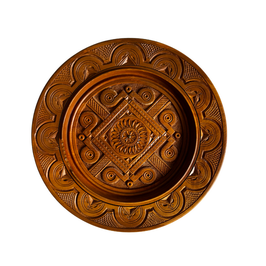 Vintage Wooden Decorative Plate (24 cm)