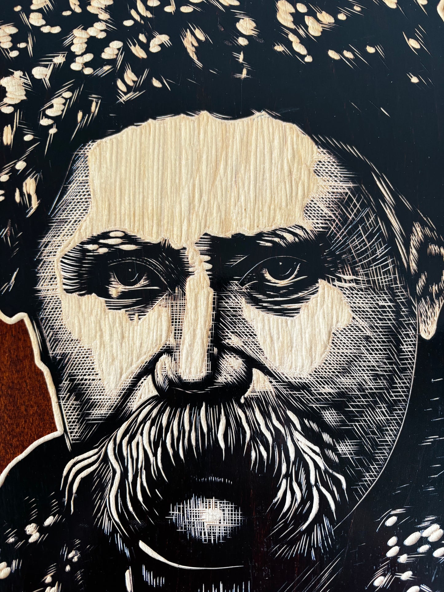 Vintage Large Taras Shevchenko Wood Wall Hanging