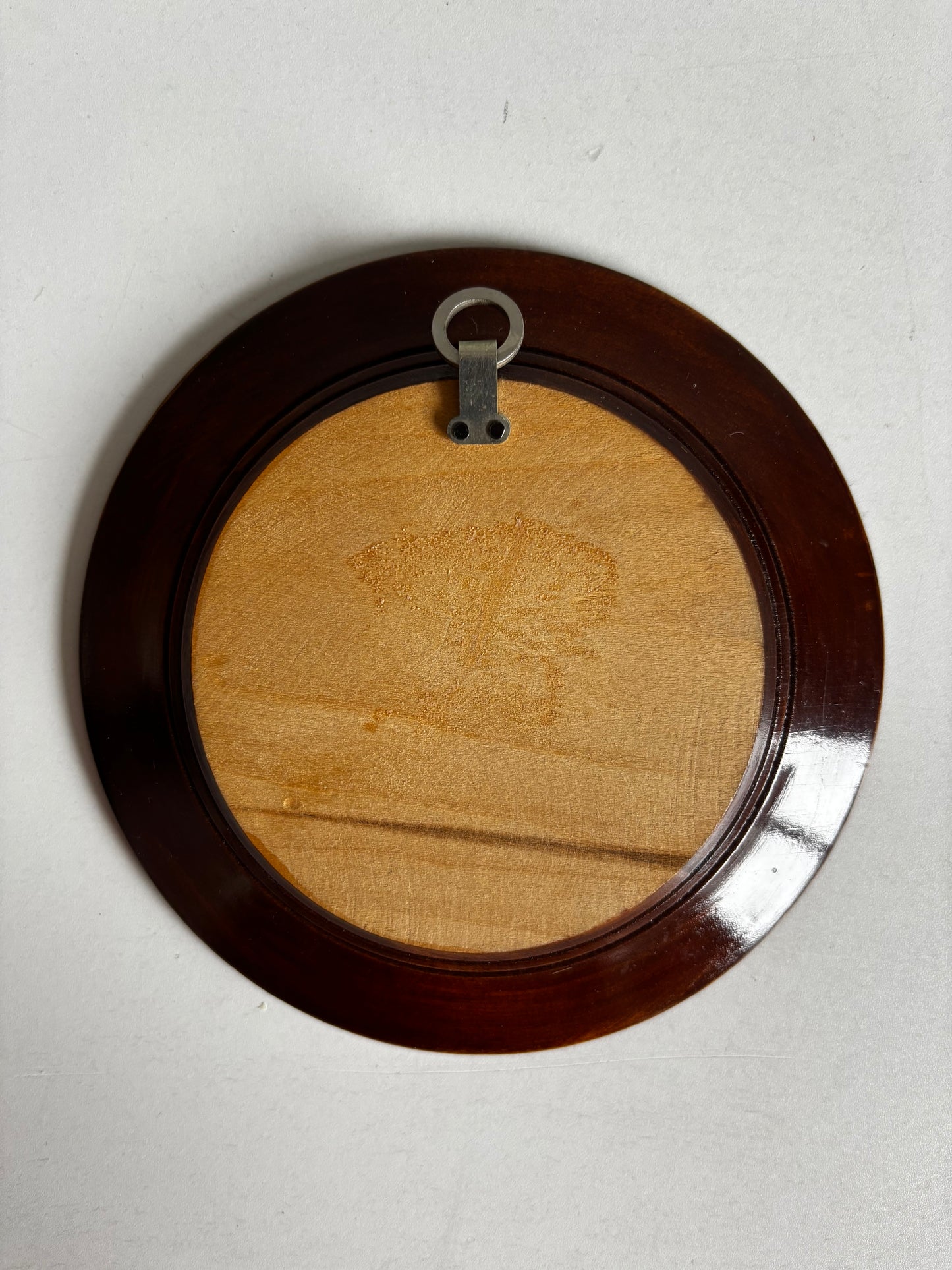 Vintage Wooden Decorative Plate (14cm)
