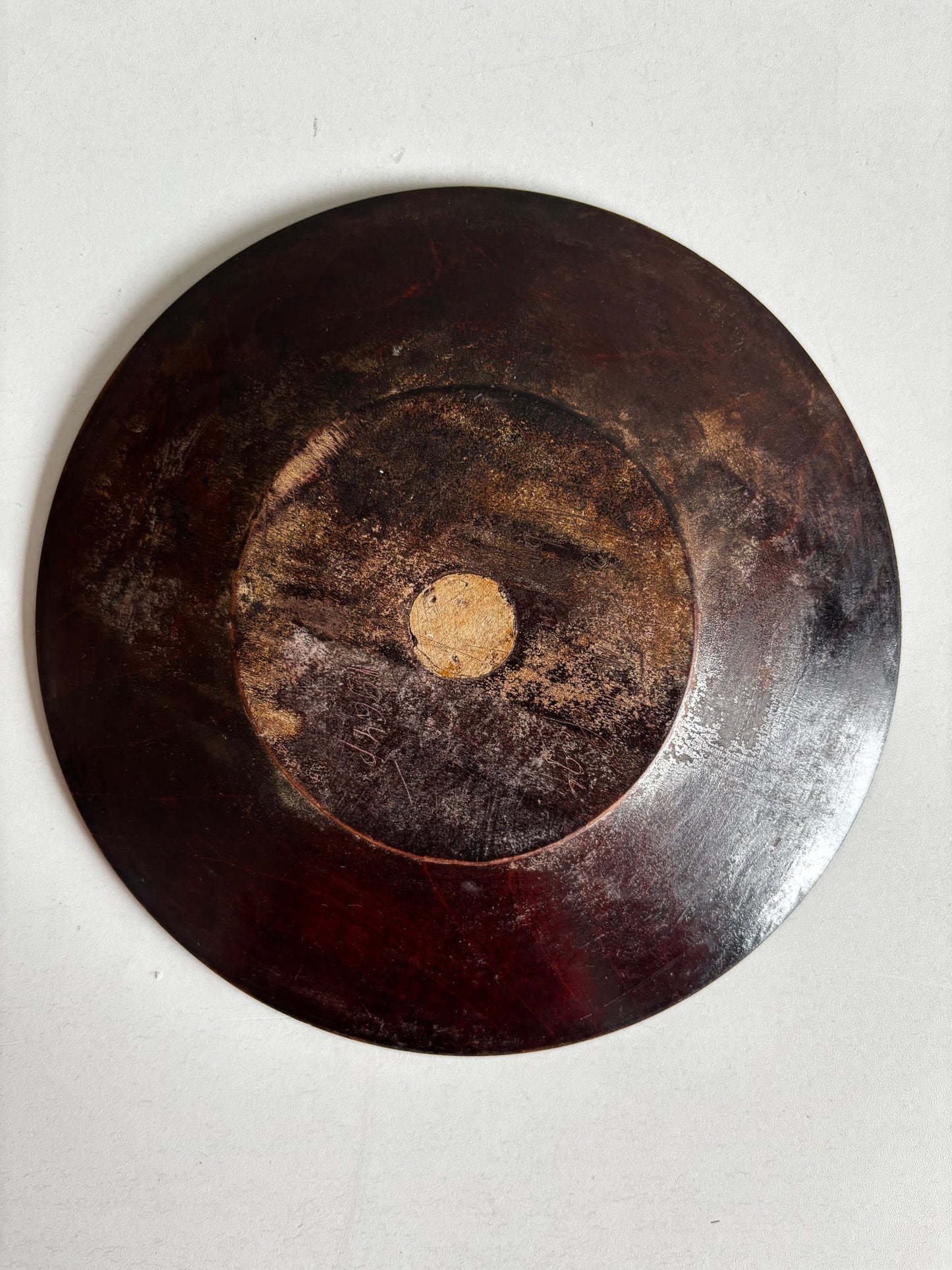 Vintage Wooden Painted Plate (16.5 cm)