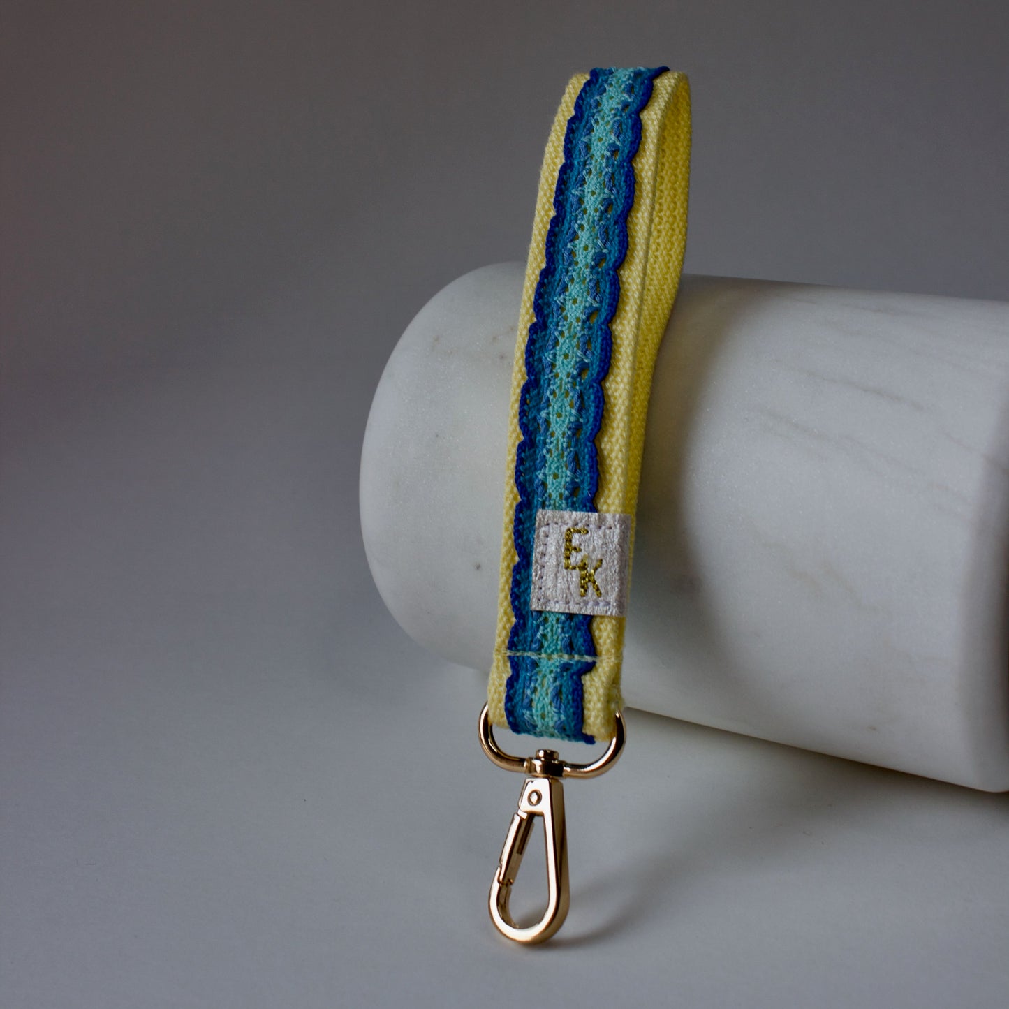 Blue & Yellow Keychain Wristlet