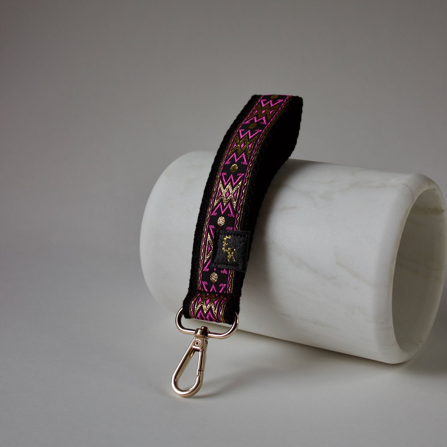 Purple Brocade Keychain Wristlet