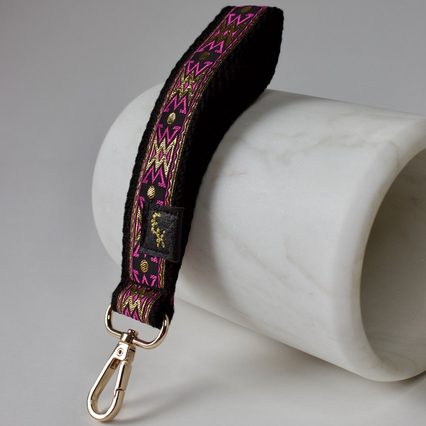 Purple Brocade Keychain Wristlet