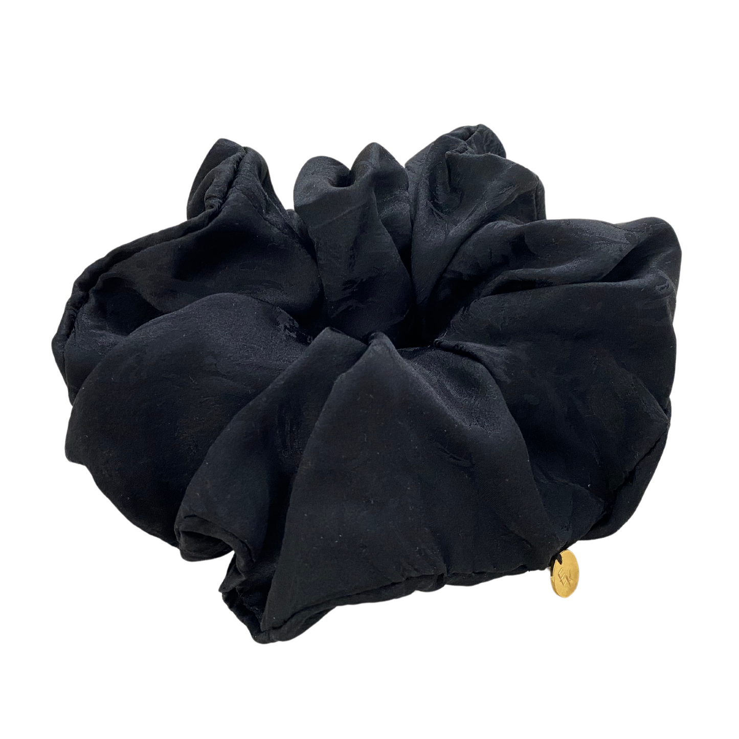 Vintage Black Silk Scrunchie