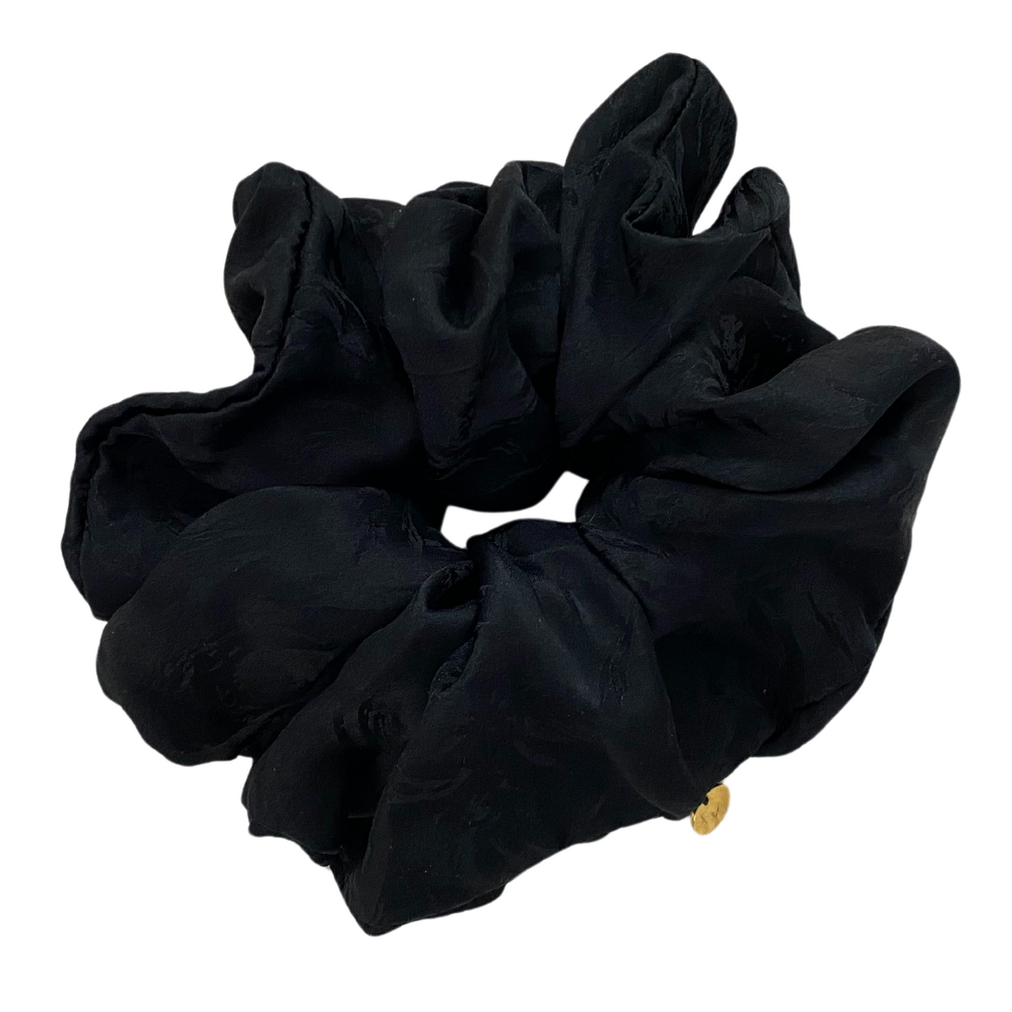 Vintage Black Silk Scrunchie