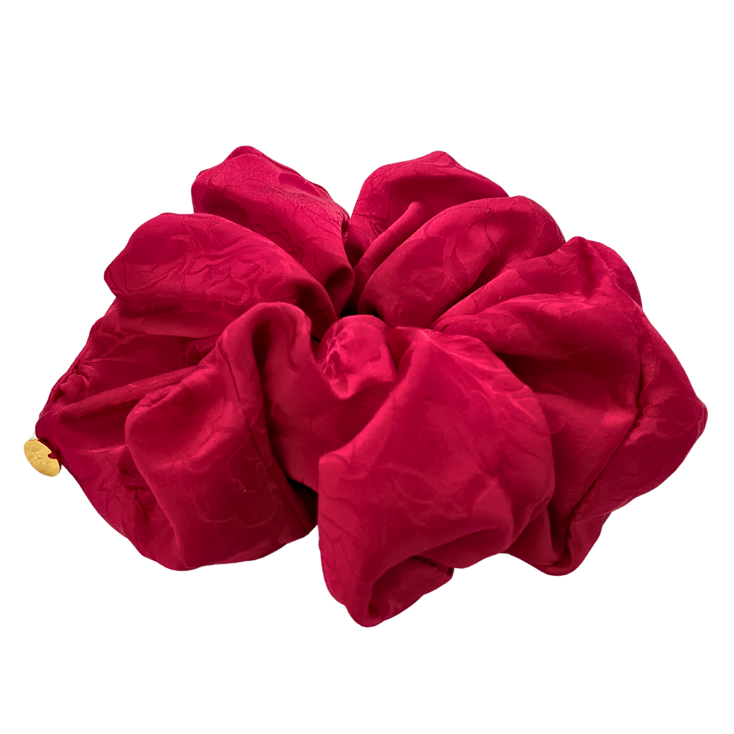 Vintage Red Silk Scrunchie