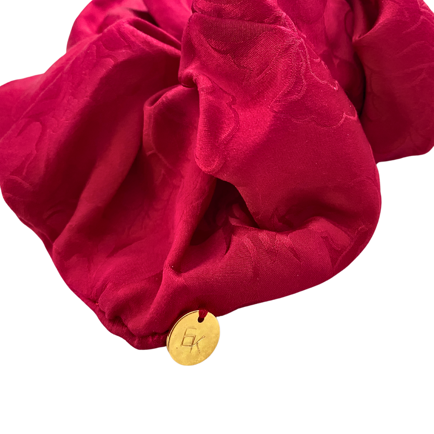 Vintage Red Silk Scrunchie
