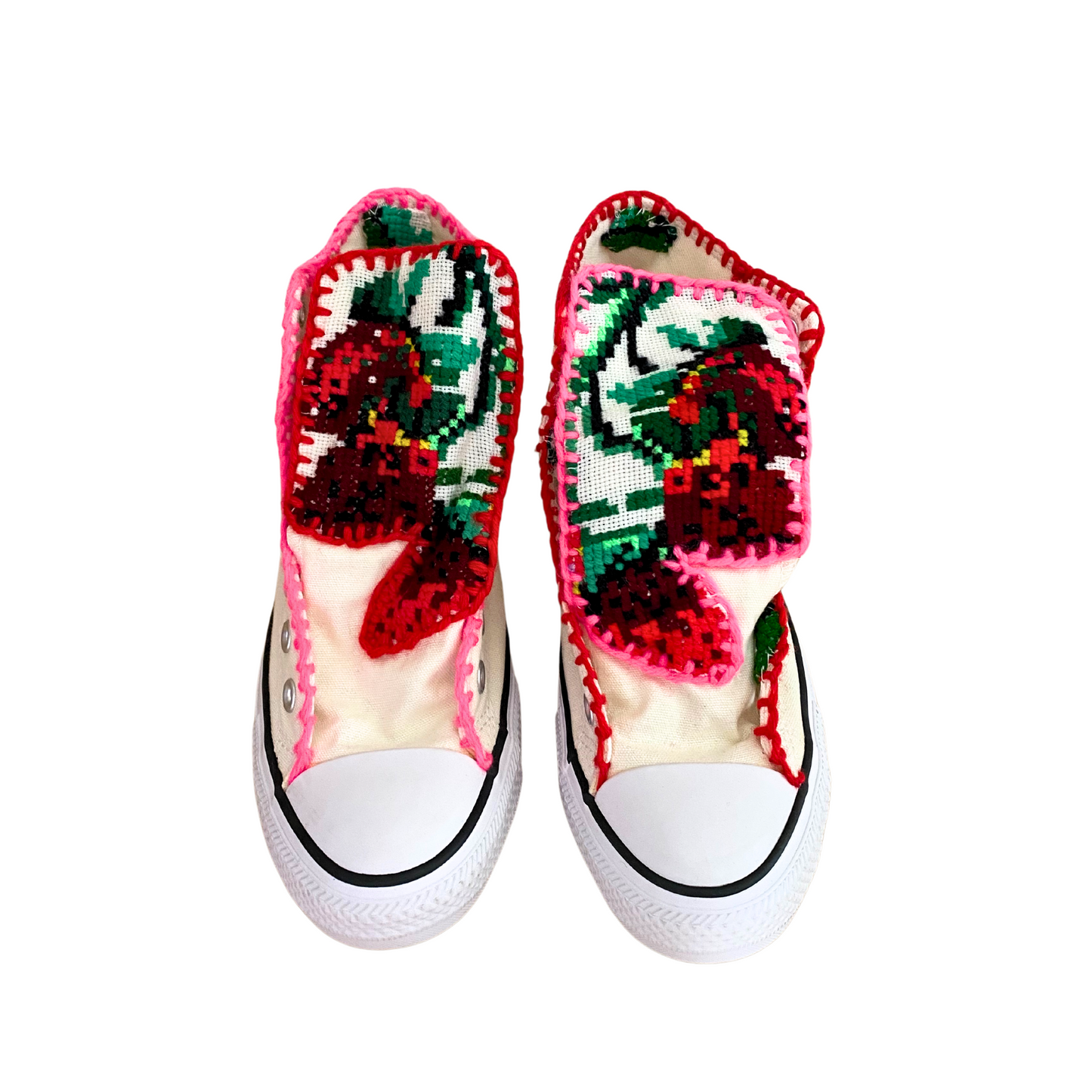 One of a Kind Embroidered Hi-Tops