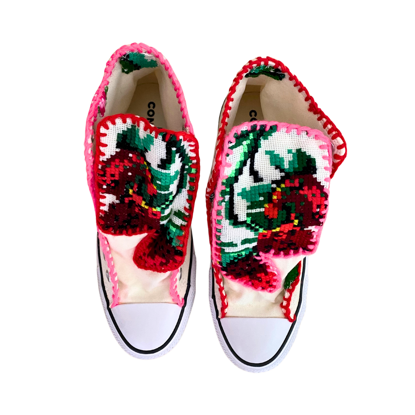 One of a Kind Embroidered Hi-Tops