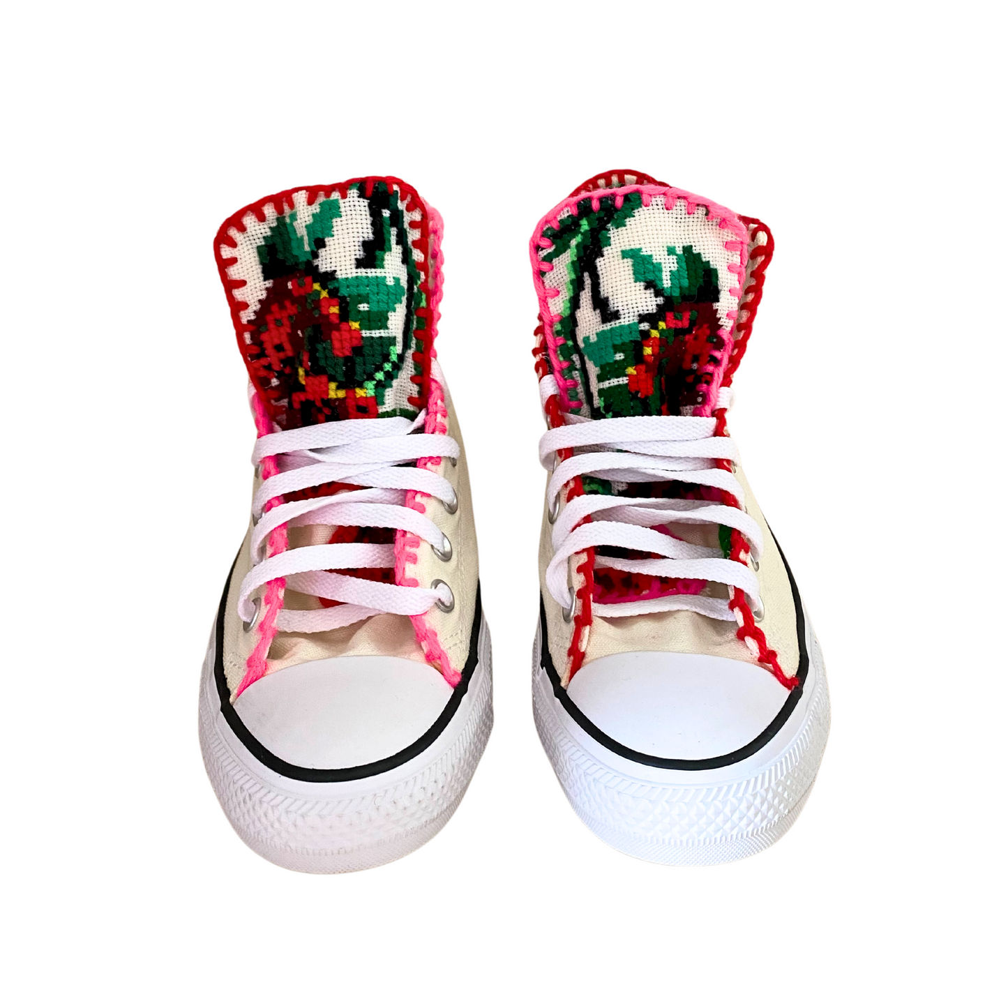 One of a Kind Embroidered Hi-Tops