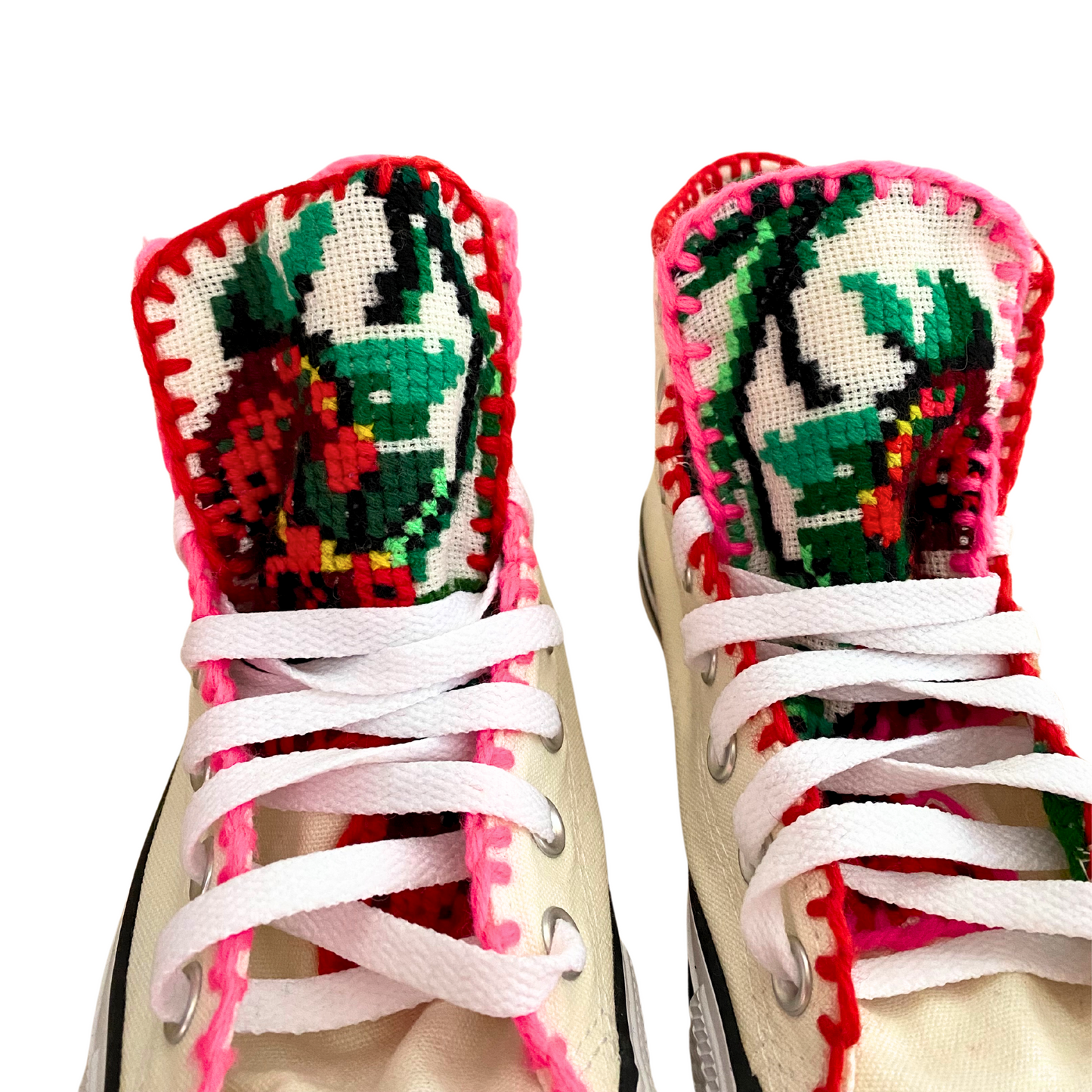 One of a Kind Embroidered Hi-Tops