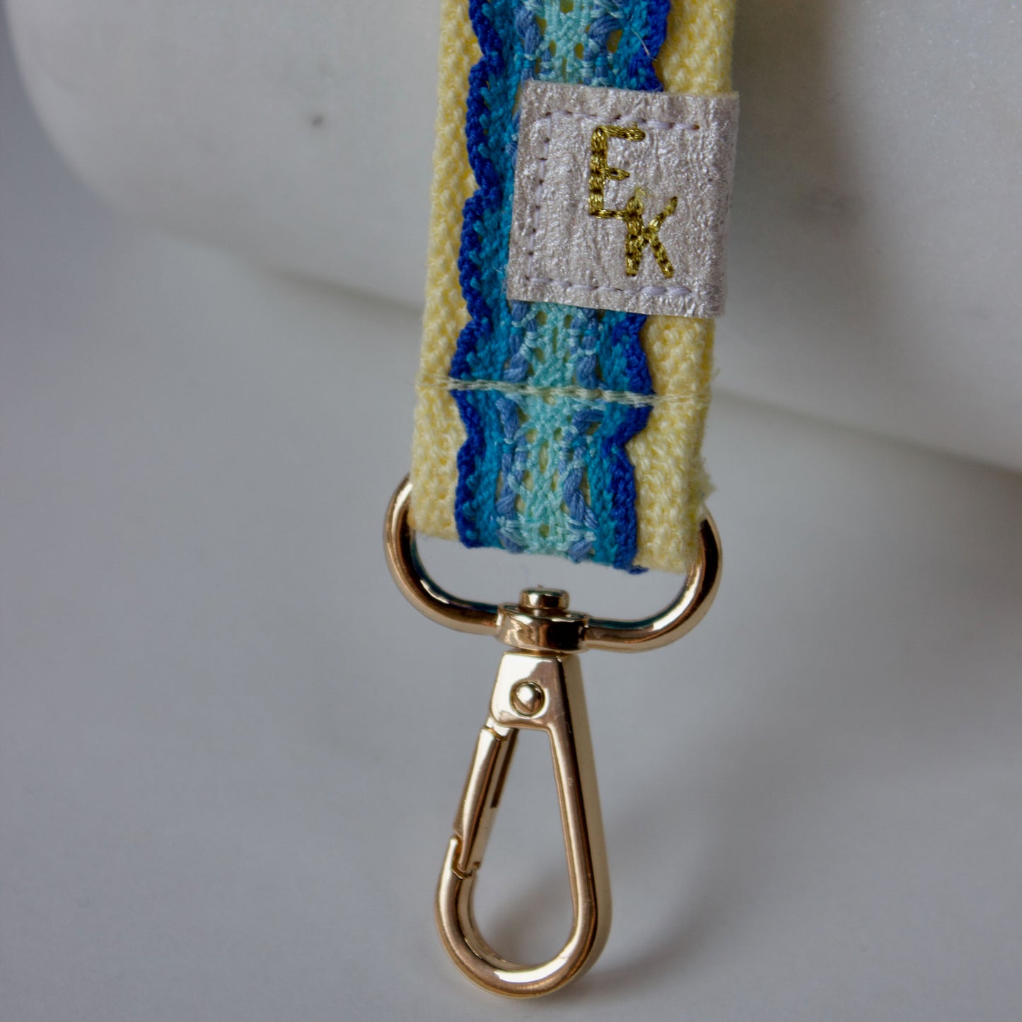 Blue & Yellow Keychain Wristlet